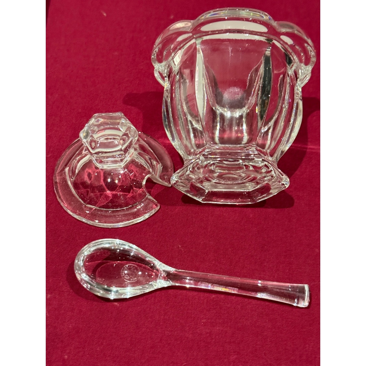 Baccarat Harcourt Mustard Pot With Its Spoon -photo-3