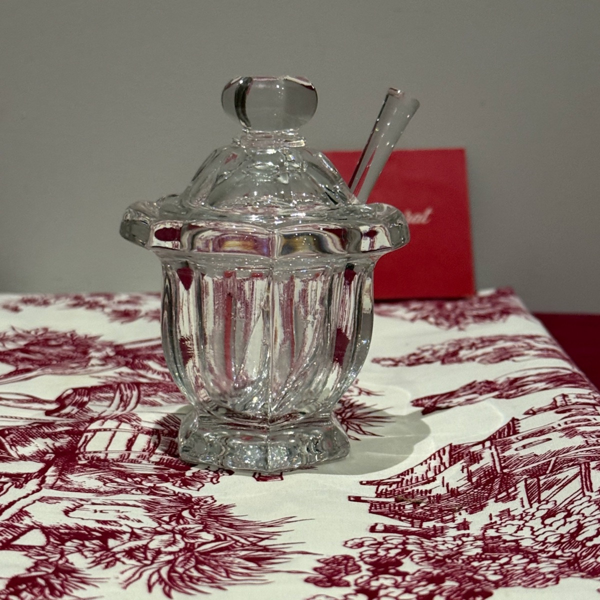 Baccarat Harcourt Mustard Pot With Its Spoon -photo-2