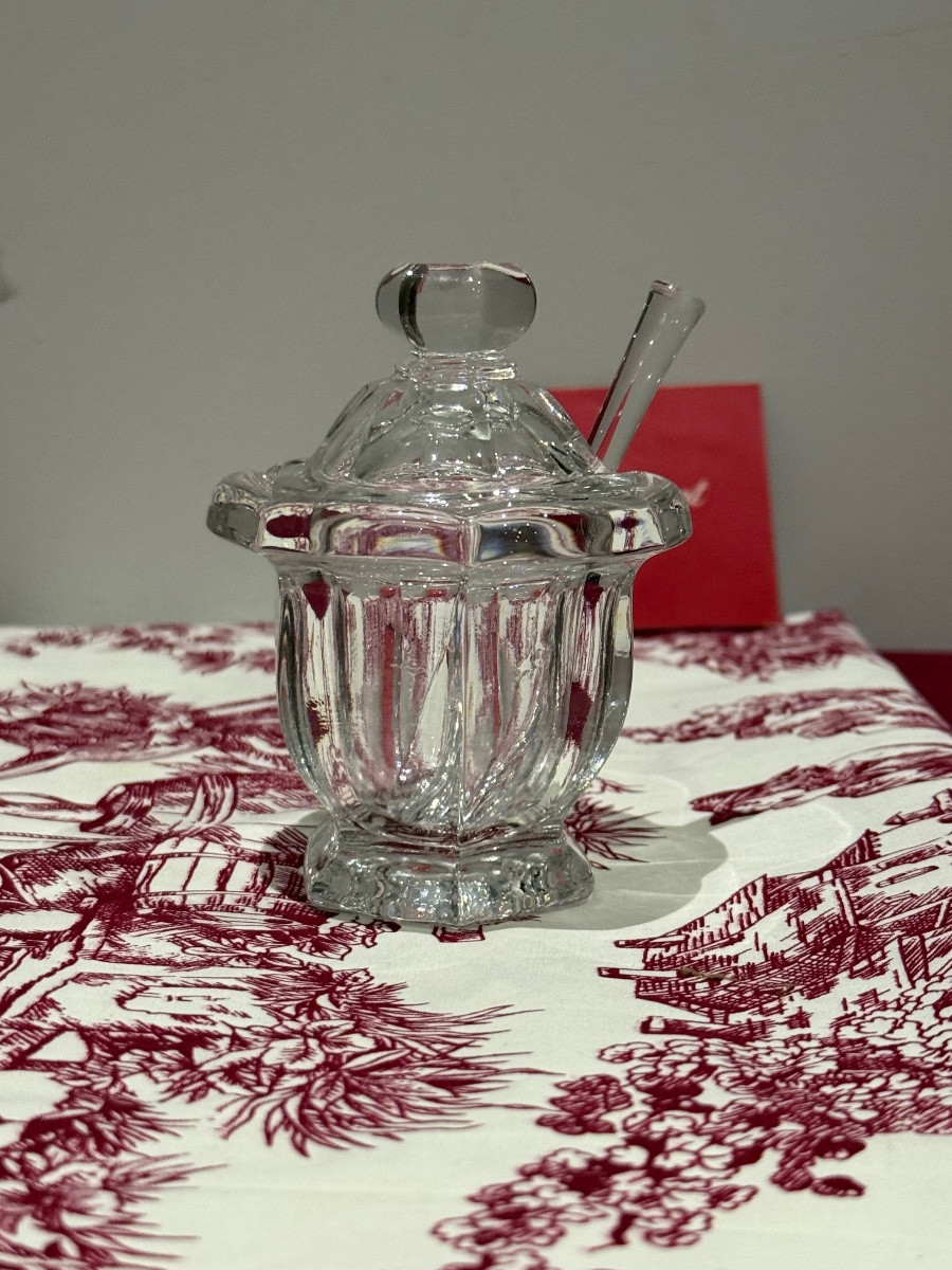 Baccarat Harcourt Mustard Pot With Its Spoon 