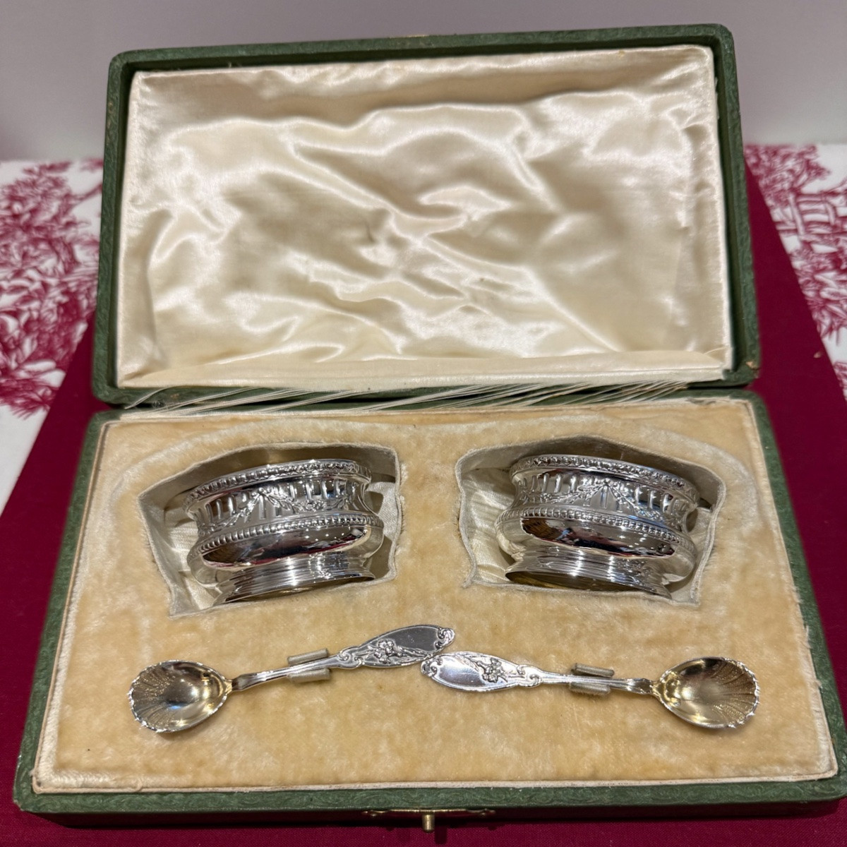 Paire de salerons argent et vermeil-photo-2