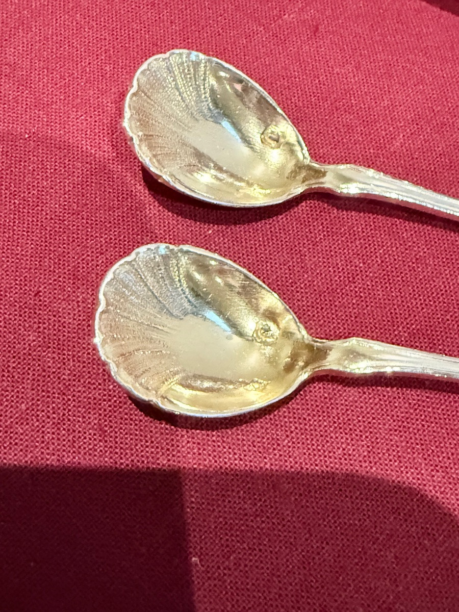 Paire de salerons argent et vermeil-photo-2