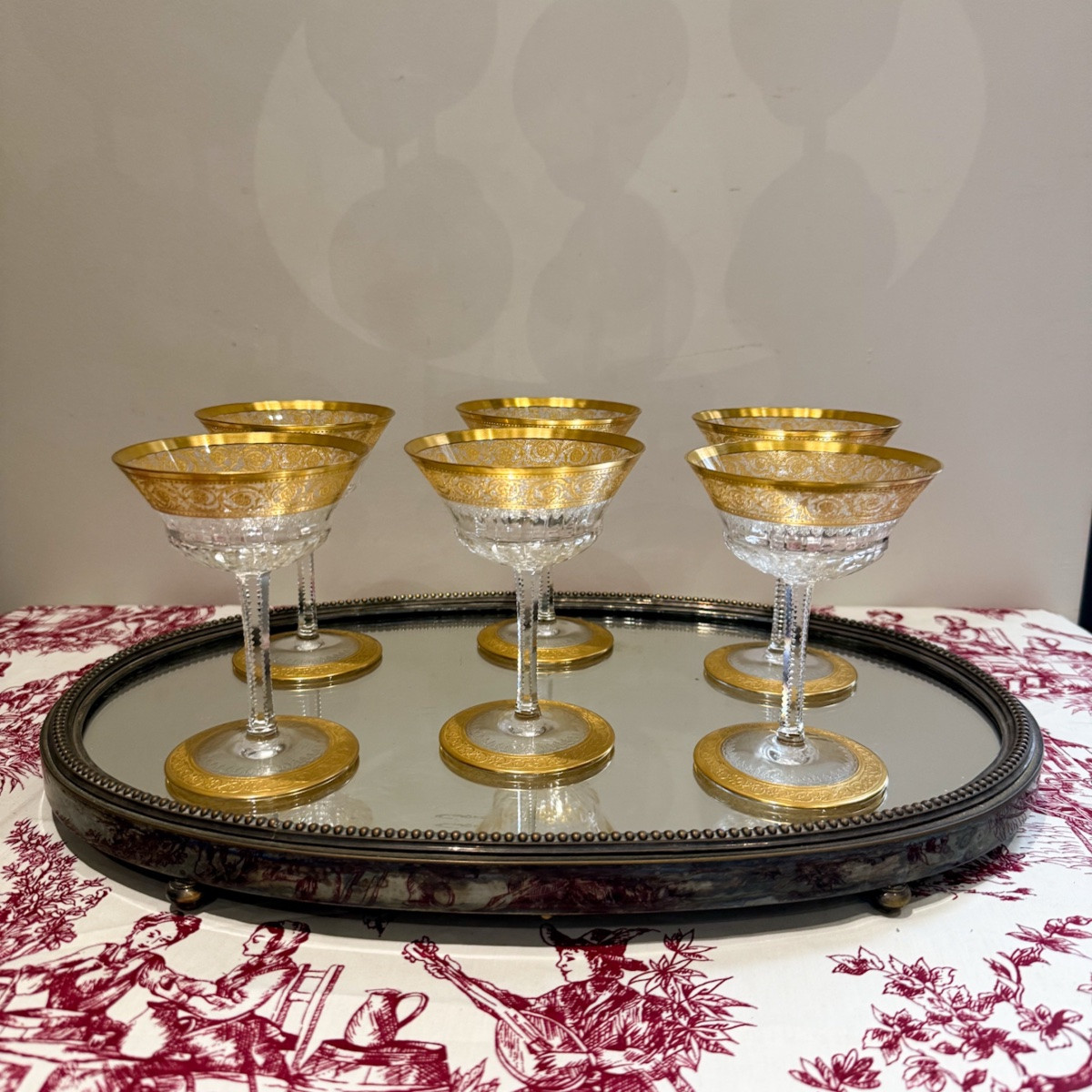 Saint Louis 6 Thistle Champagne Glasses -photo-4