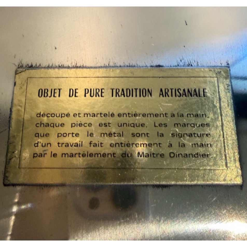 7 assiettes de présentation en laiton martelé -photo-4