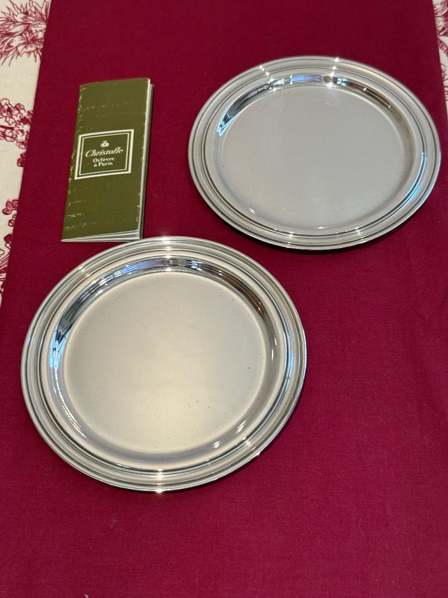 Christofle Pair Of Coasters Albi