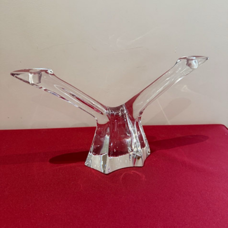 Paire de bougeoirs en cristal Daum-photo-2
