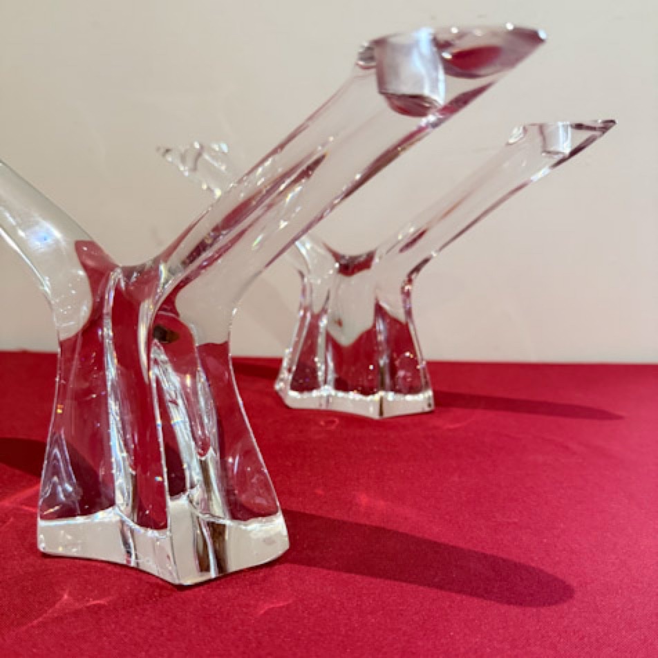Paire de bougeoirs en cristal Daum-photo-3