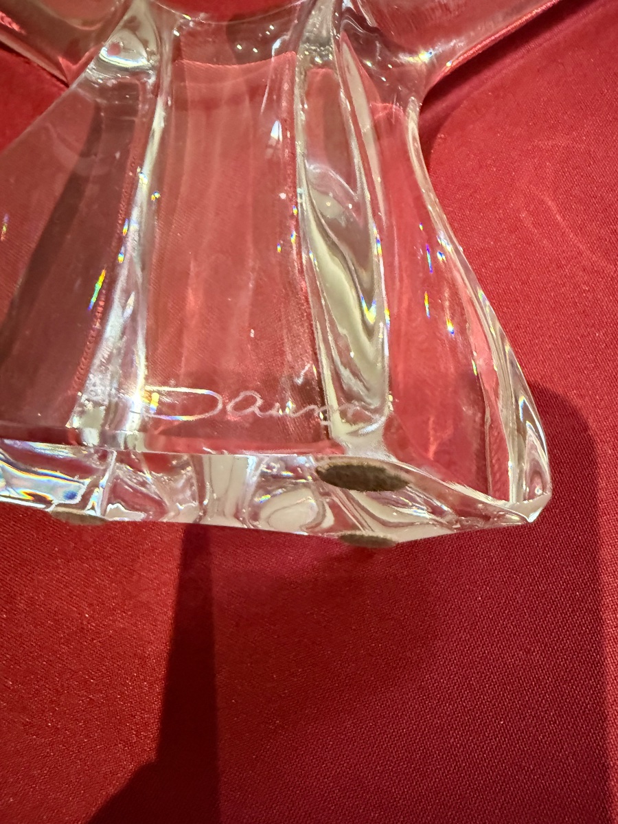 Paire de bougeoirs en cristal Daum-photo-4