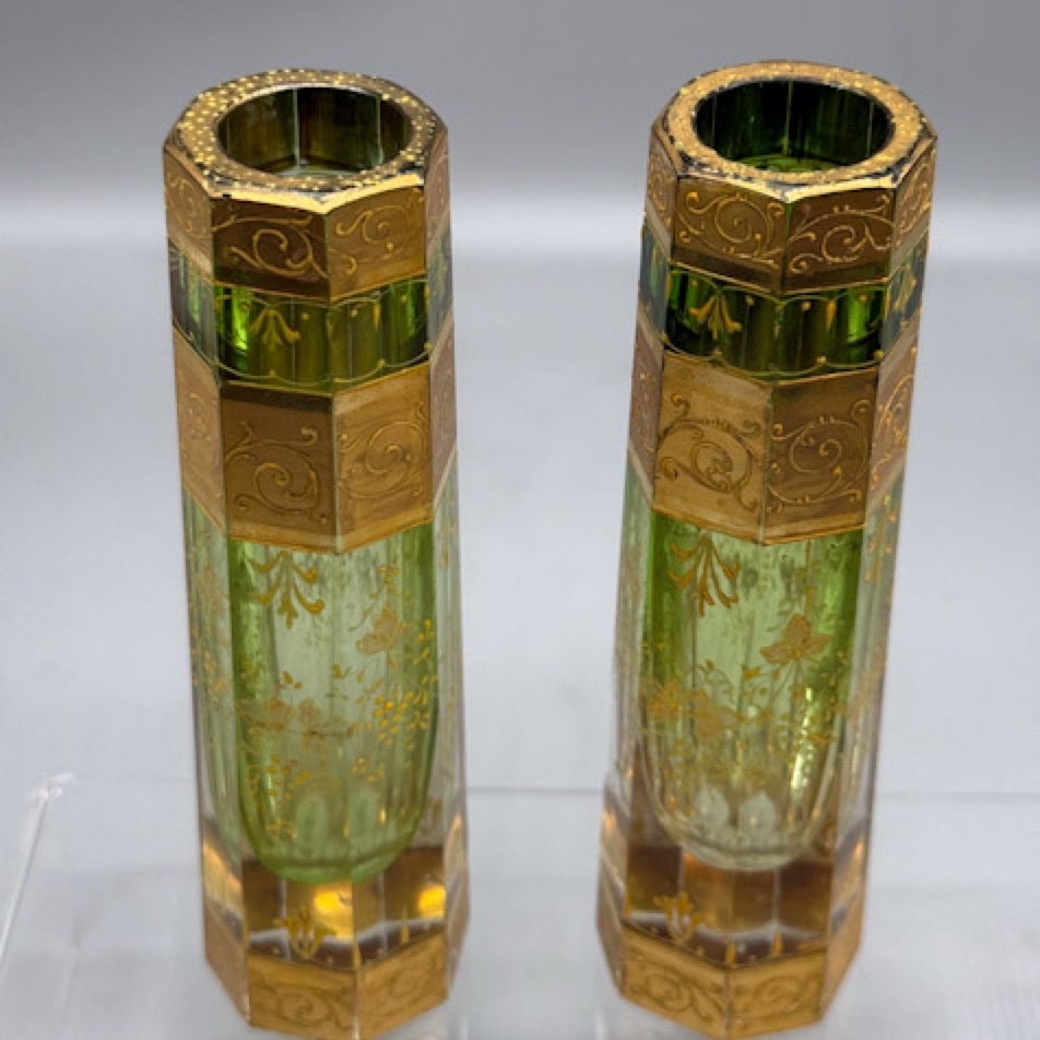 Pair Of Bohemian Single-flower Vases, 1890–1900-photo-2