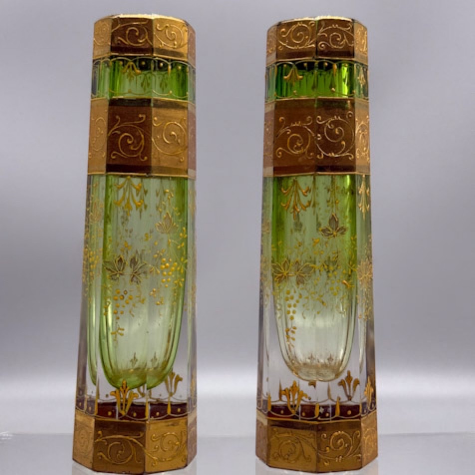 Pair Of Bohemian Single-flower Vases, 1890–1900