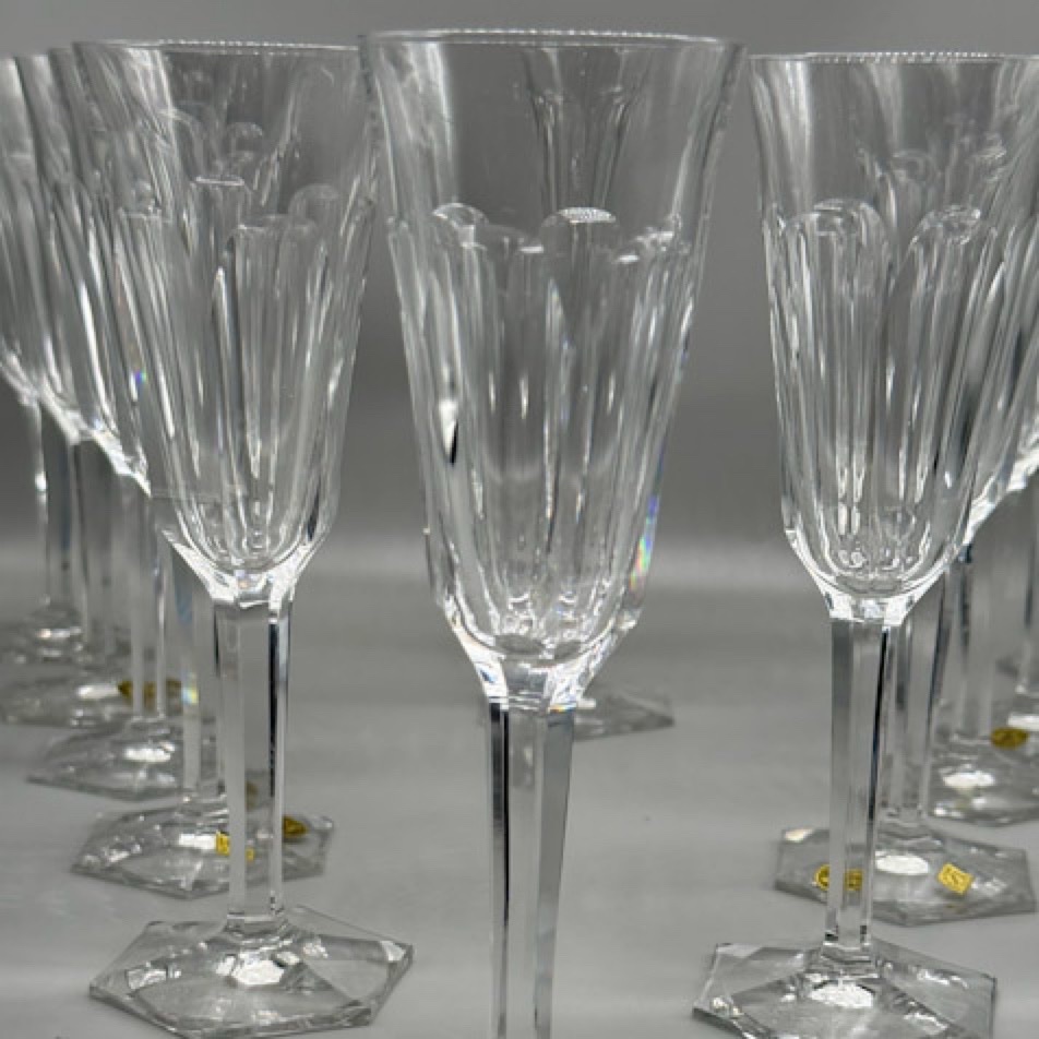 12 flûtes à champagne cristal de Lorraine-photo-3