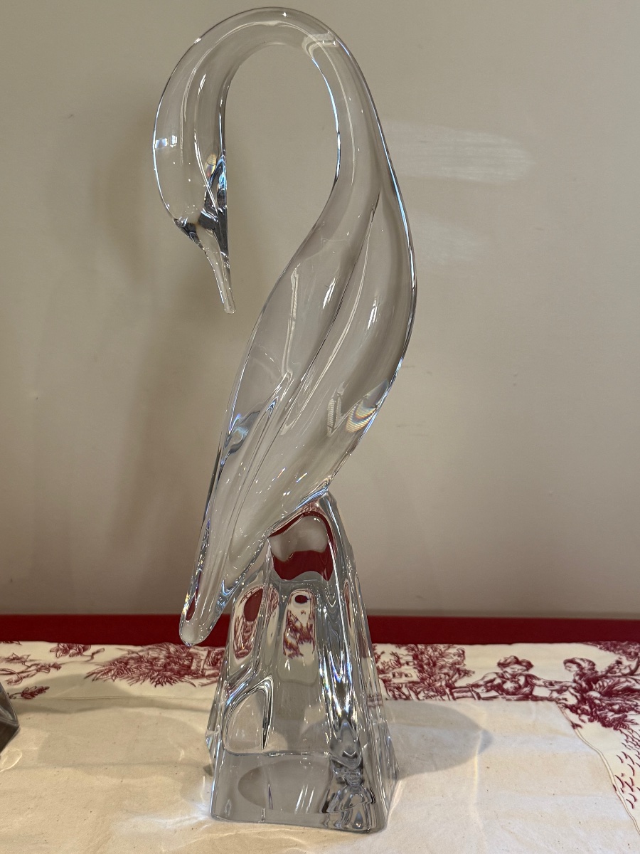 Daum Large Crystal Heron Pair-photo-4