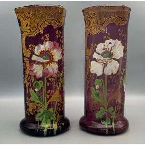 Legras Paire De Vases 1900