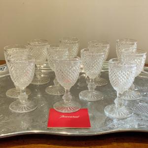 Baccarat 11 Port Glasses "diamond Tips"