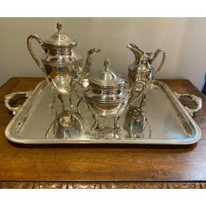 Empire Style 4-piece Silver Metal Coffee Service