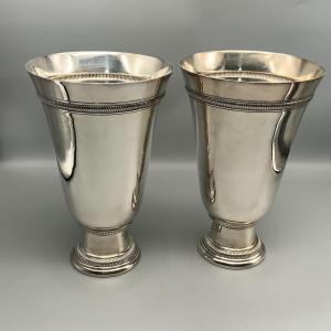 Christofle / Gallia  Paire De Vases 