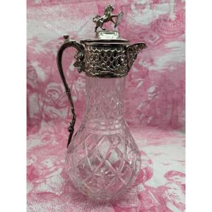 Crystal And Silver Metal Ewer