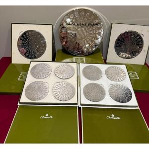 Christofle Fermiers Généraux Trivets, Carafe Coasters And Coasters 