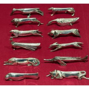 12 porte-couteaux animaliers Gallia -Sandoz- Christofle