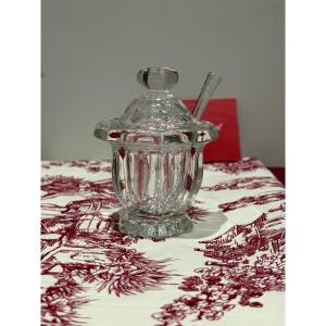 Baccarat Harcourt Mustard Pot With Its Spoon 