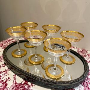 Saint Louis 6 Thistle Champagne Glasses 