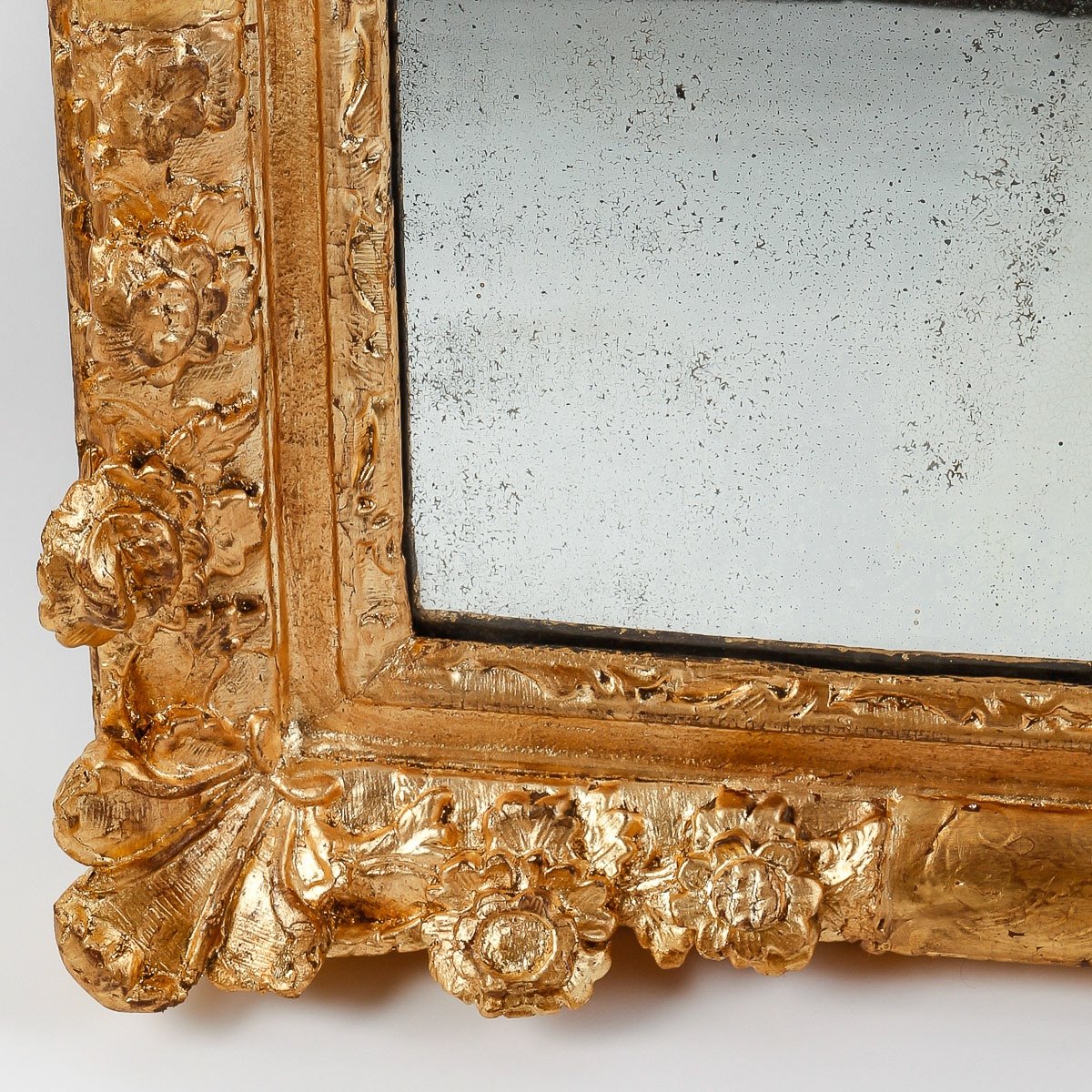 A French Regence Period Carved And Gilt Wood And Stucco Mirror Circa 1720-photo-4