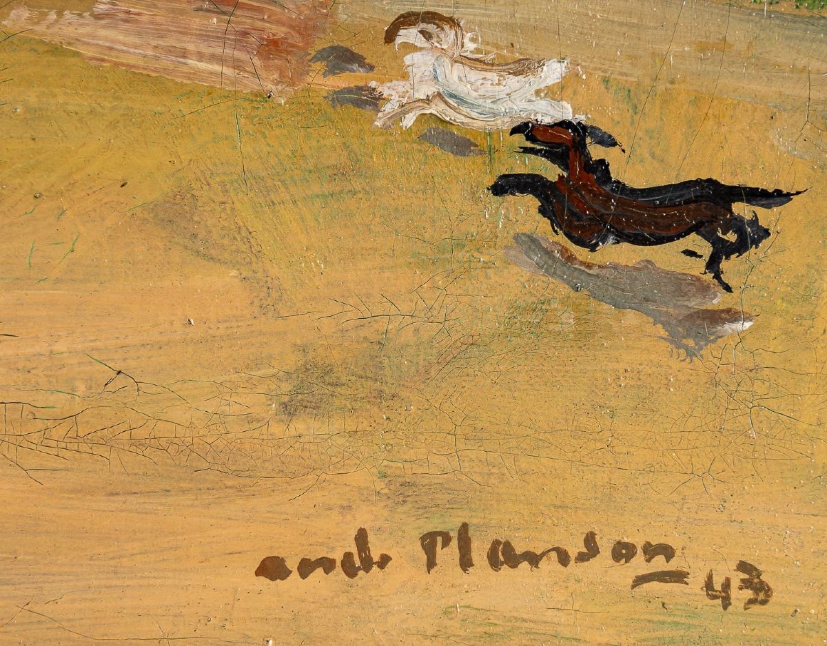 André Planson (1898-1981) Parc De La Ferté Sous Jouarre Oil On Canvas Circa 1943-photo-3