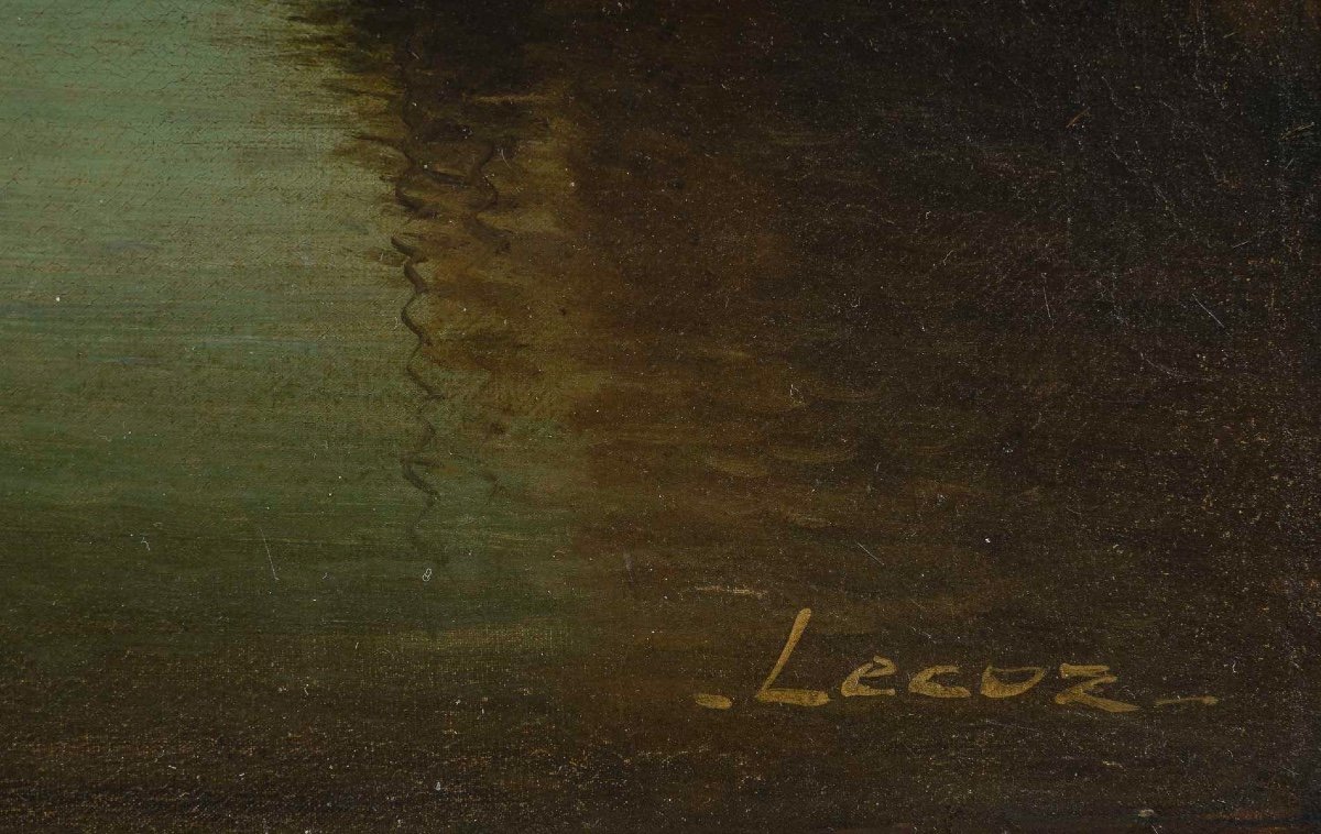 Alphonse Lecoz La Venise Cachée Huile Sur Toile Vers 1890-1900-photo-3