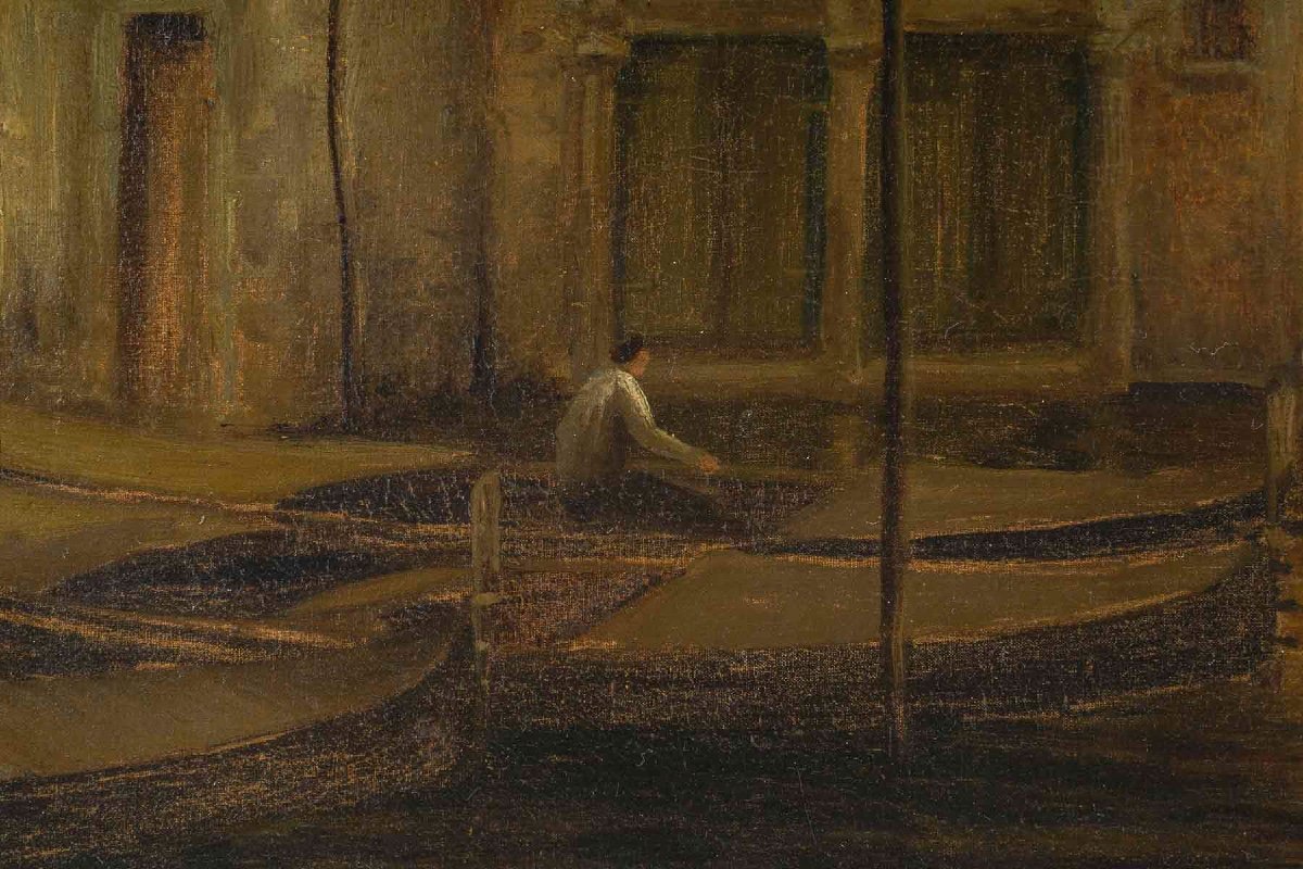 Alphonse Lecoz The Hidden Venice Oil On Canvas Circa 1890-1900-photo-2