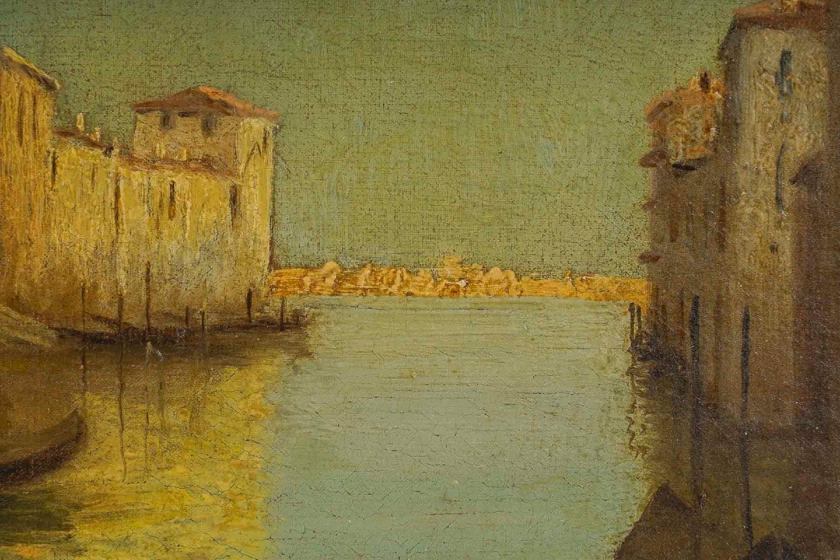 Alphonse Lecoz La Venise Cachée Huile Sur Toile Vers 1890-1900-photo-4