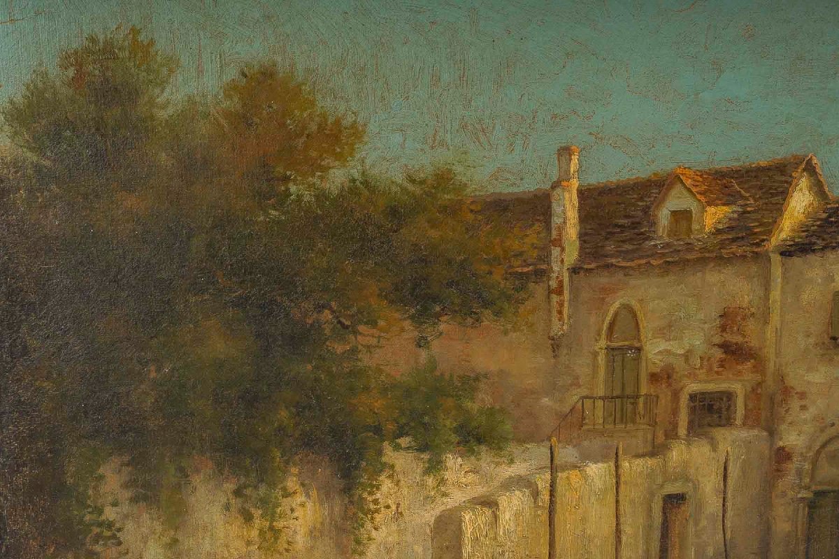Alphonse Lecoz La Venise Cachée Huile Sur Toile Vers 1890-1900-photo-5