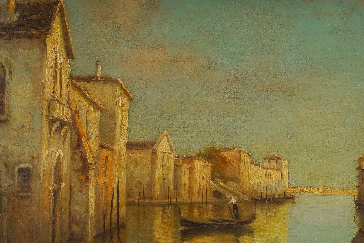 Alphonse Lecoz La Venise Cachée Huile Sur Toile Vers 1890-1900-photo-6