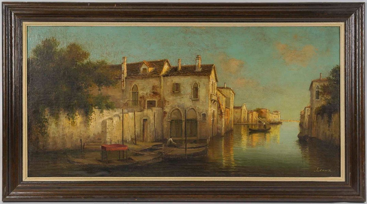 Alphonse Lecoz La Venise Cachée Huile Sur Toile Vers 1890-1900