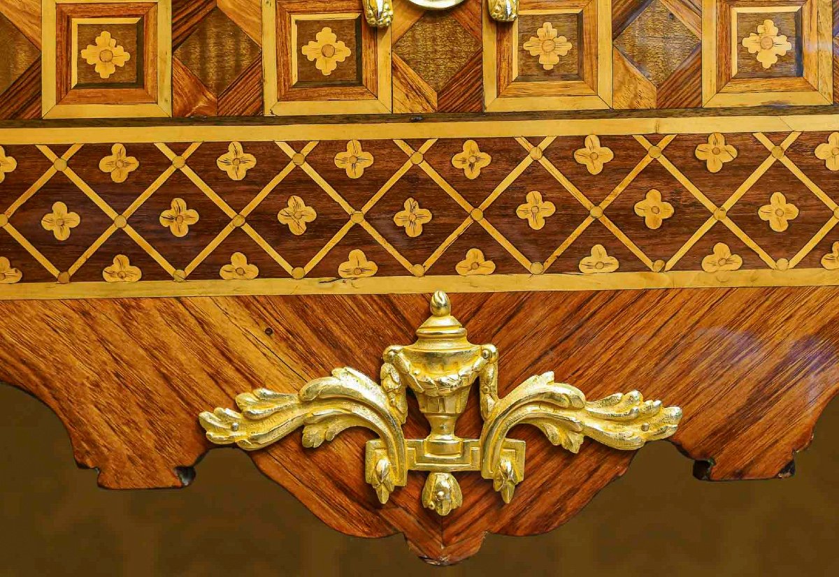 Léonard Boudin Master In 1761 Commode In Marquetry Of Bottomless Cubes Transition Period Circa 1770-photo-6