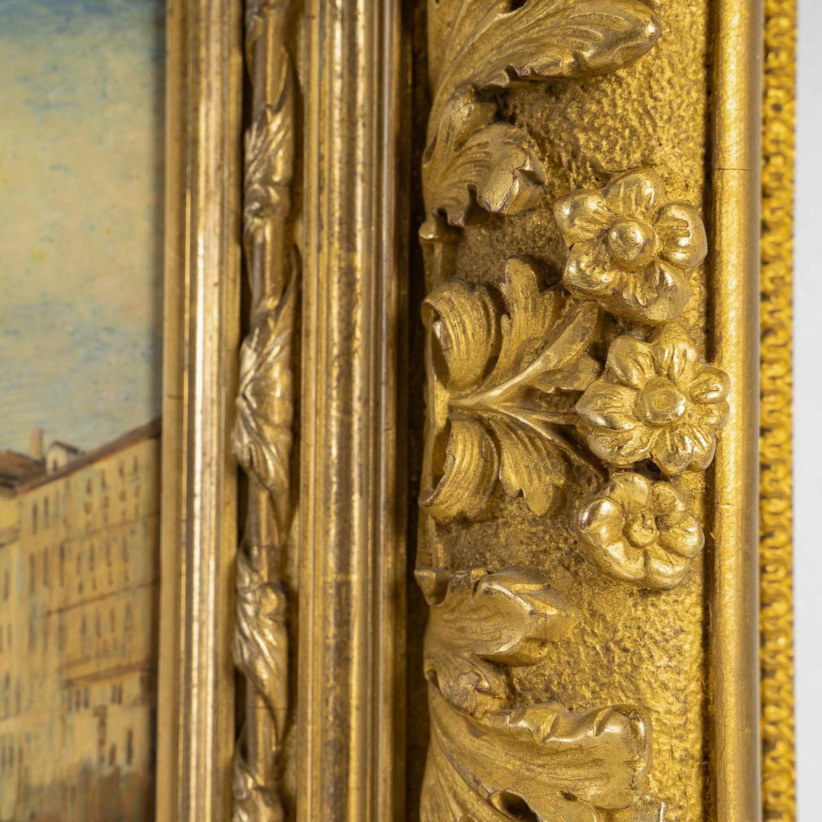 Jane Or John Vivian View Of The Punta Della Dogana In Venice Oil On Parquet Panel Circa 1880-photo-4