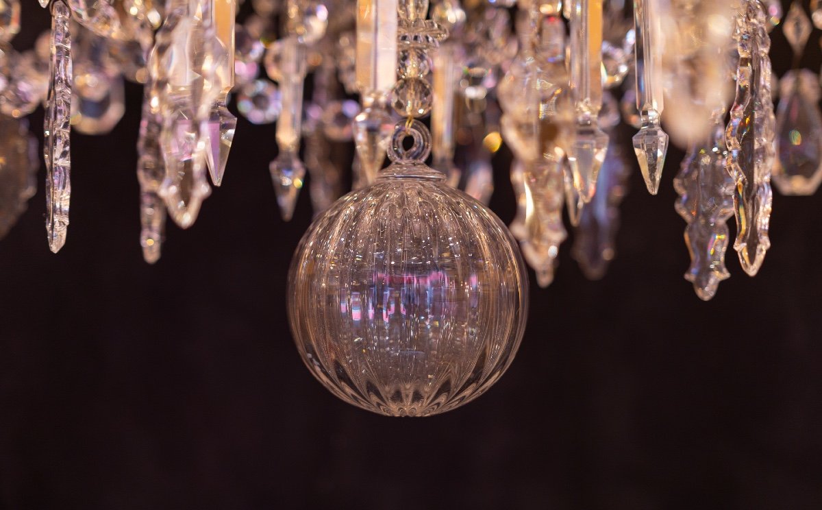 Twenty-four-light Chandelier In Chiseled Gilded Bronze With Baccarat Crystal Decoration 1880-photo-7