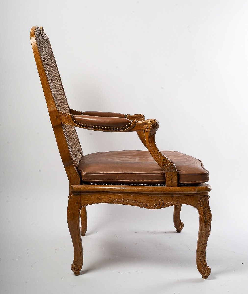 Jean-baptiste Cresson Fauteuil à Fond De Cannes D’époque Louis XV Vers 1750-photo-5