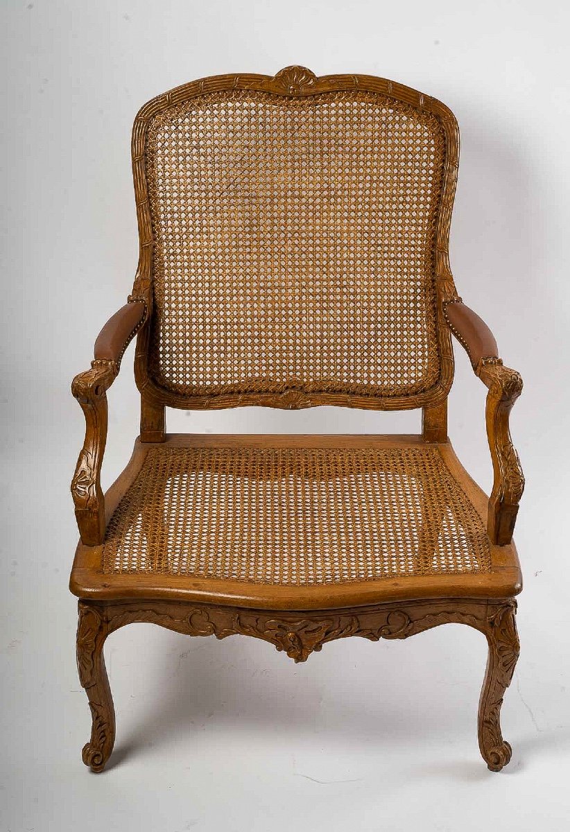 Jean-baptiste Cresson Fauteuil à Fond De Cannes D’époque Louis XV Vers 1750-photo-7