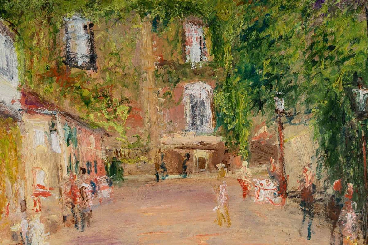 Serge Belloni (1925-2005) The Painter Of Paris View Of Rue De l'Abreuvoir Oil On Wood-photo-3