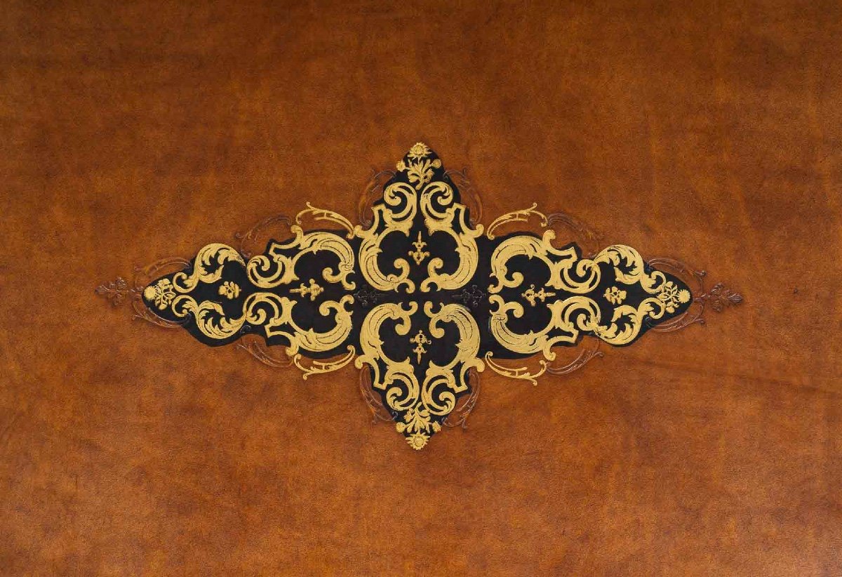 French Regence-period Black Lacquered Flat Desk Circa 1715-1723-photo-4