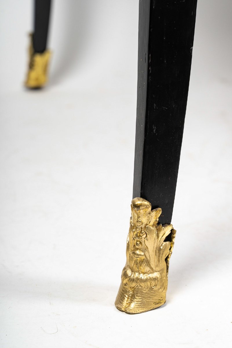 French Regence-period Black Lacquered Flat Desk Circa 1715-1723-photo-4