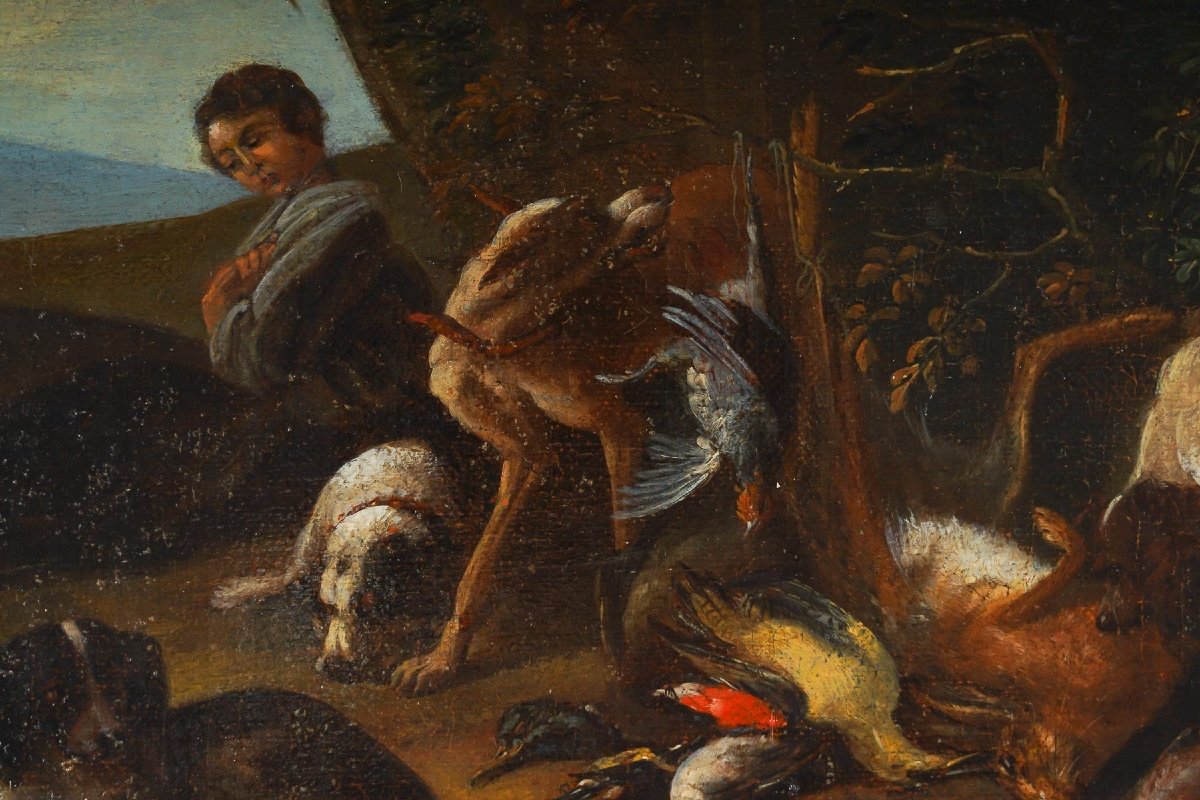 Adriaen De Gryef (1670-1722) - Hunting Returns Pair Of Oil On Canvas Circa 1690-photo-2