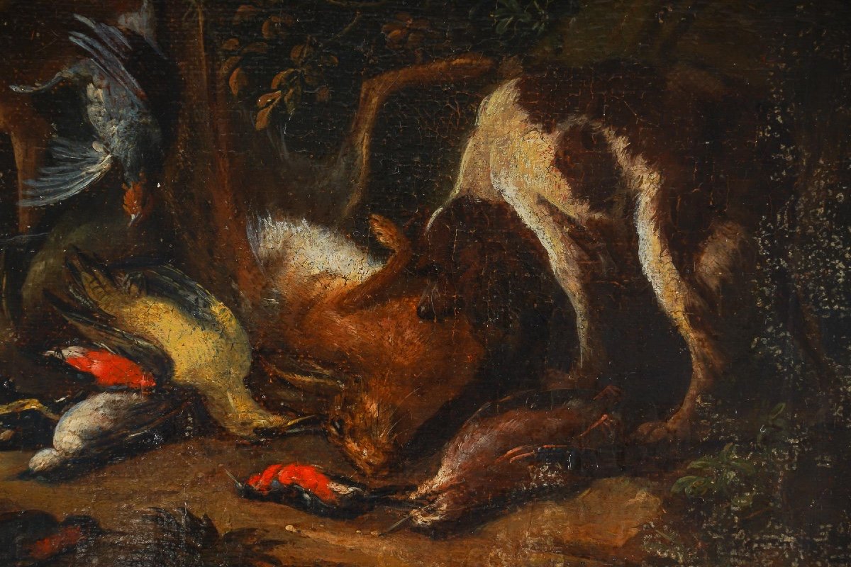 Adriaen De Gryef (1670-1722) - Hunting Returns Pair Of Oil On Canvas Circa 1690-photo-3