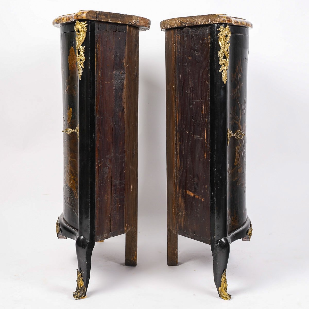 Pair Of Louis XV-period Vernis Parisien Sideboards, Stamped Mathieu Criard Circa 1750-photo-7