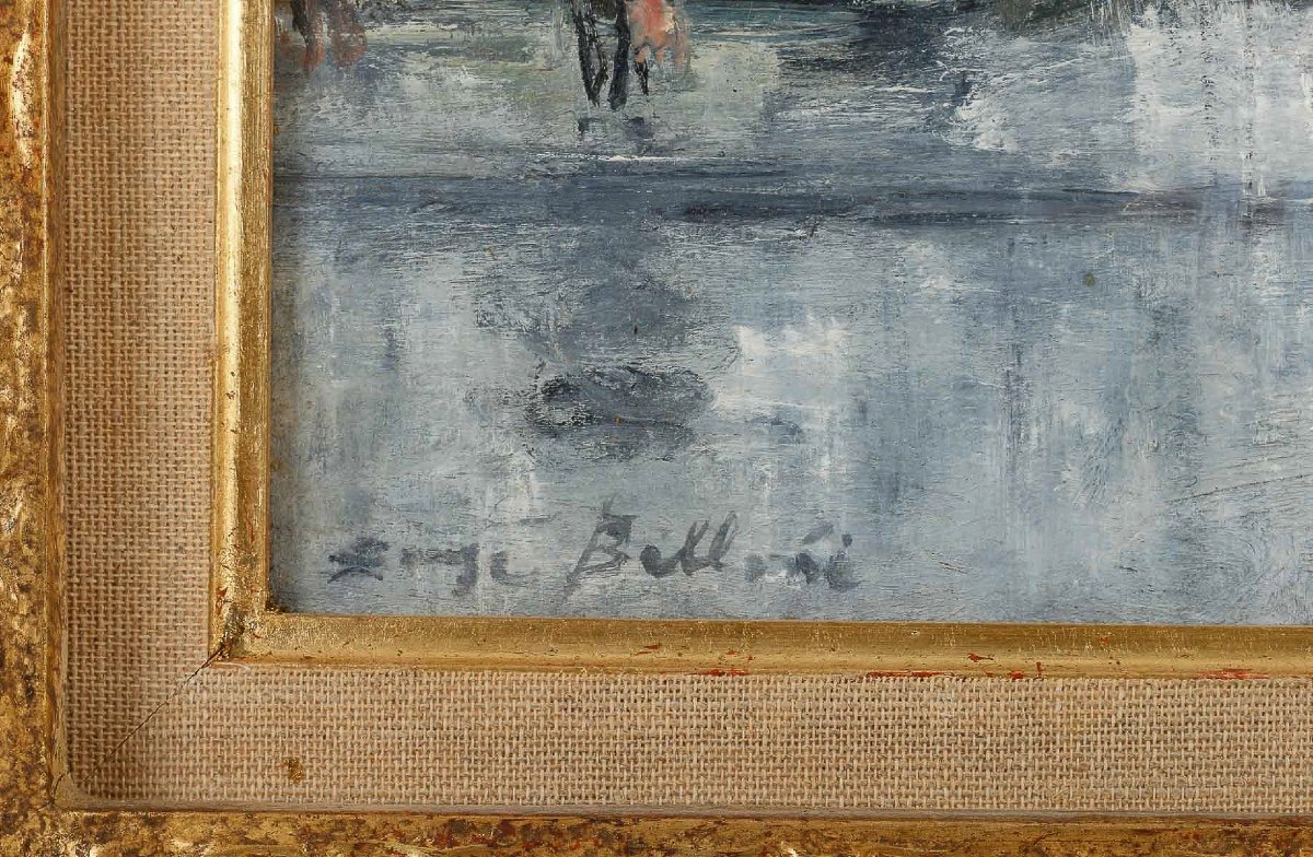 Serge Belloni Le Peintre De Paris (1925-2005) - La Rue Piat Oil On Panel Circa 1980-photo-3