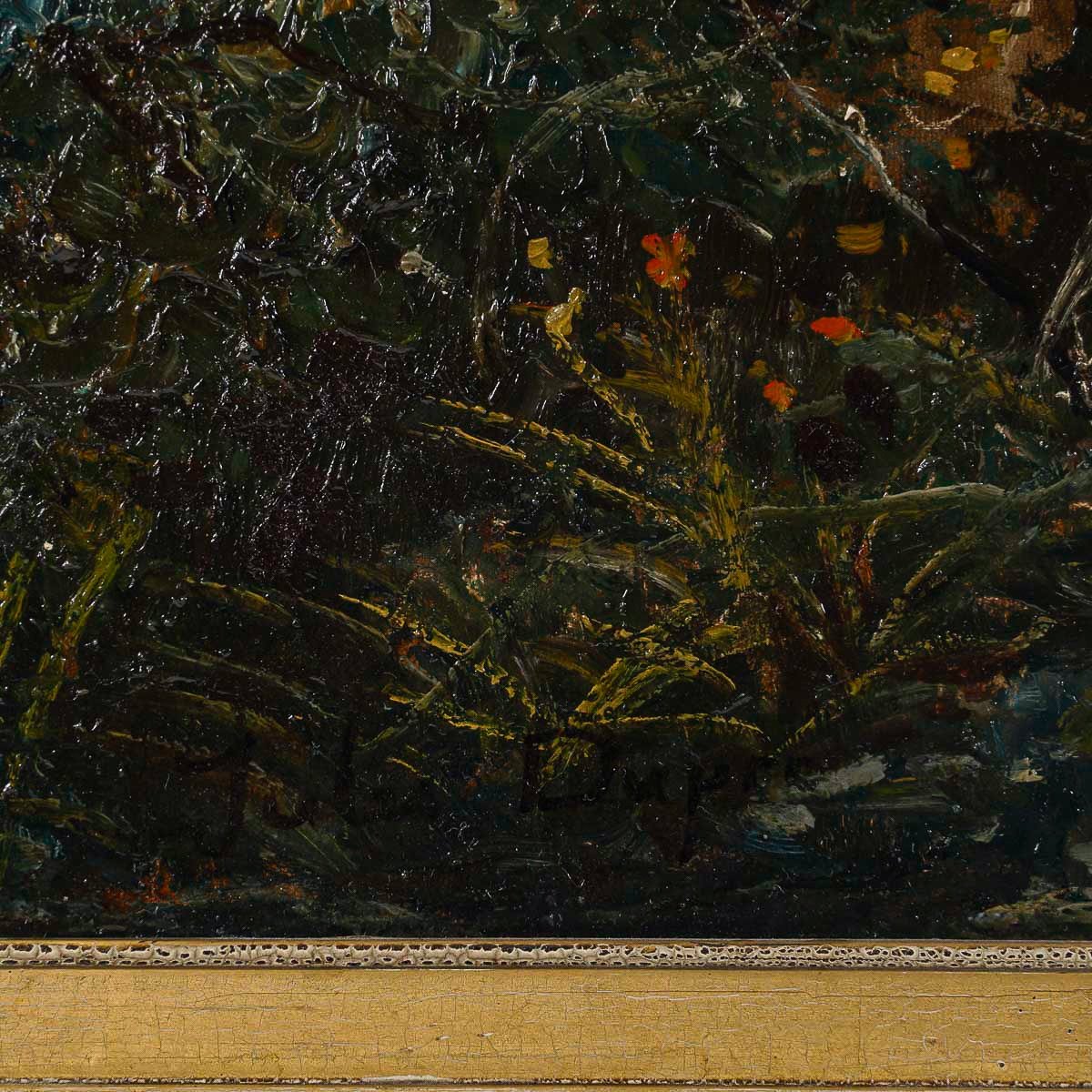 Jules Dupré (1811-1889) Promenade En Foret Barbizon School Oil On Canvas Circa 1870-photo-3