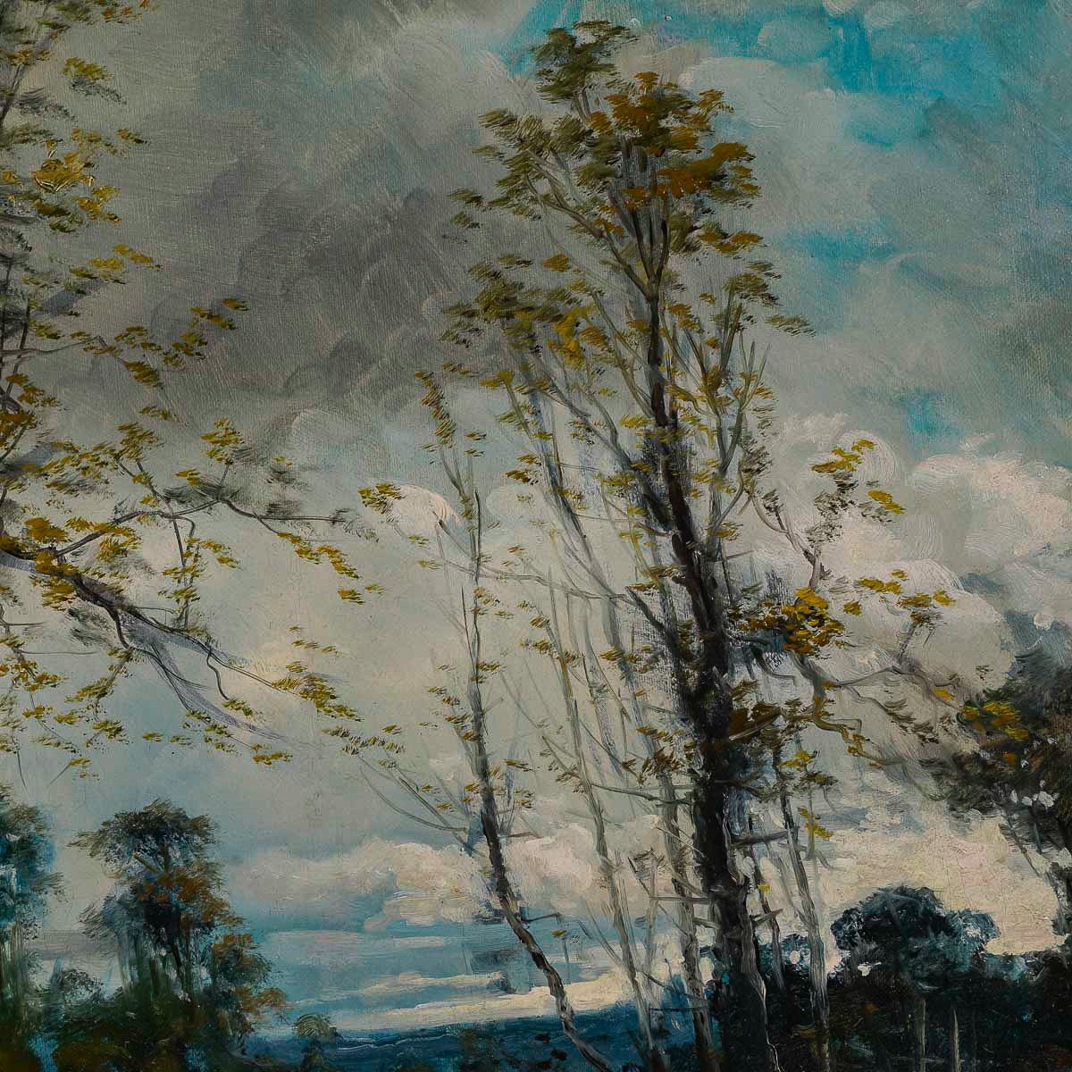 Jules Dupré (1811-1889) Promenade En Foret Barbizon School Oil On Canvas Circa 1870-photo-5