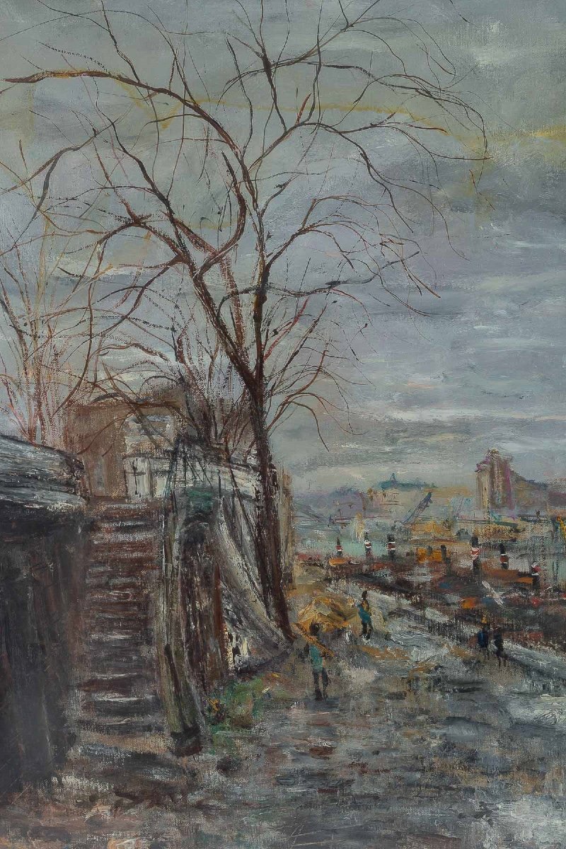 Serge Belloni (1925-2005) The Banks Of The Seine In Paris Oil On Canvas Circa 1960-photo-4