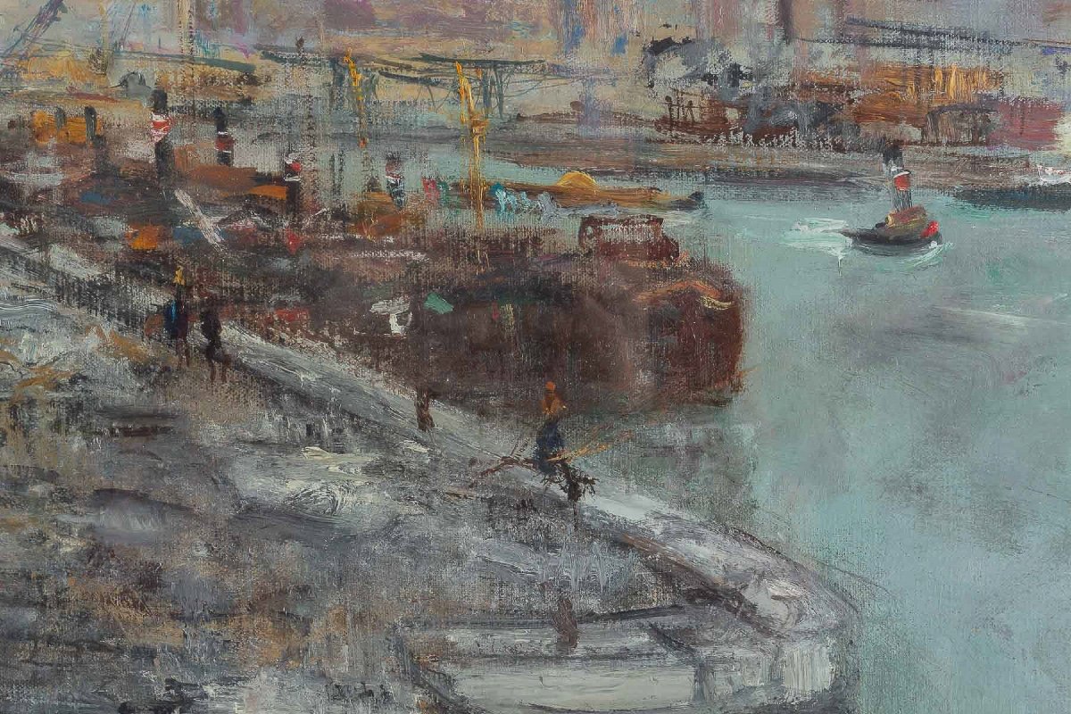 Serge Belloni (1925-2005) The Banks Of The Seine In Paris Oil On Canvas Circa 1960-photo-5