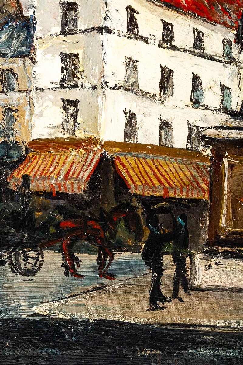 Franck Will (1900-1951) Place De La Grosse Horloge à La Rochelle Oil On Canvas Circa 1925-1930-photo-4