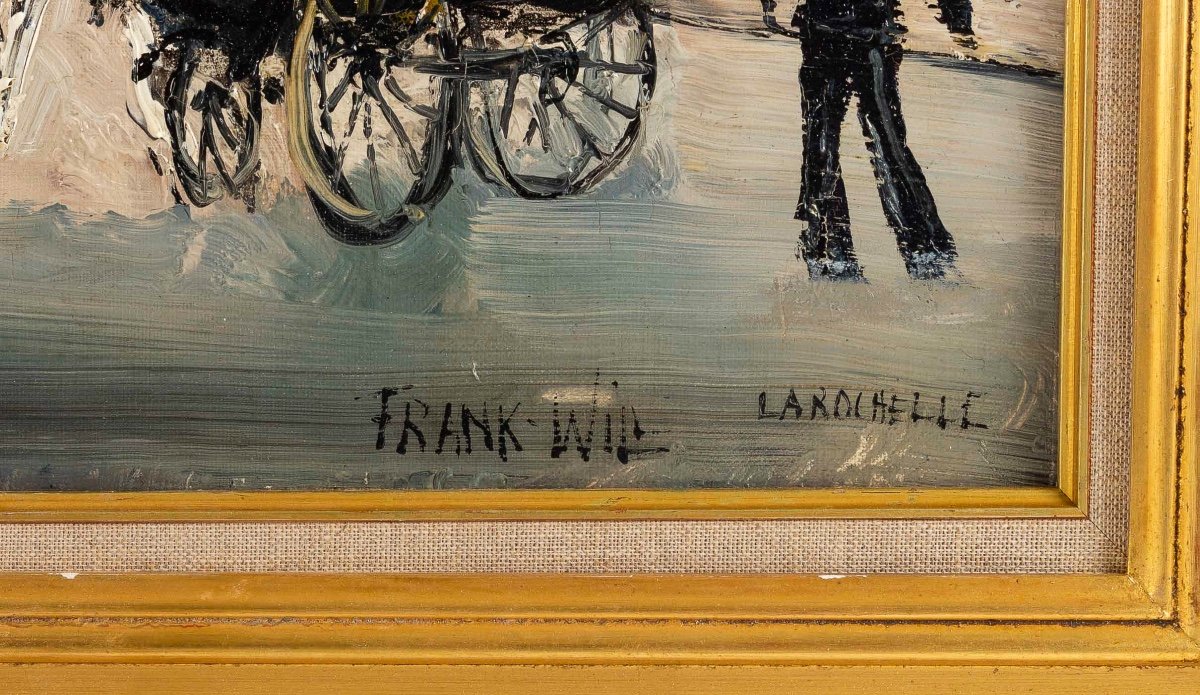 Franck Will (1900-1951) Place De La Grosse Horloge à La Rochelle Oil On Canvas Circa 1925-1930-photo-5